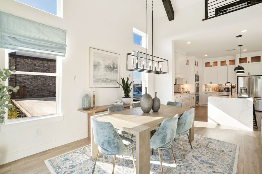 Furnished interior in a model home at Lily Creek at Sutton Fields in Aubrey (Image 105).