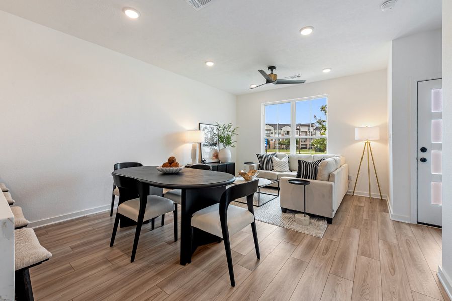 Furnished interior in a model home at Midtown Townhomes in College Station (Image 6). Furnished interior in a model home at Midtown Townhomes in College Station (Image 6).