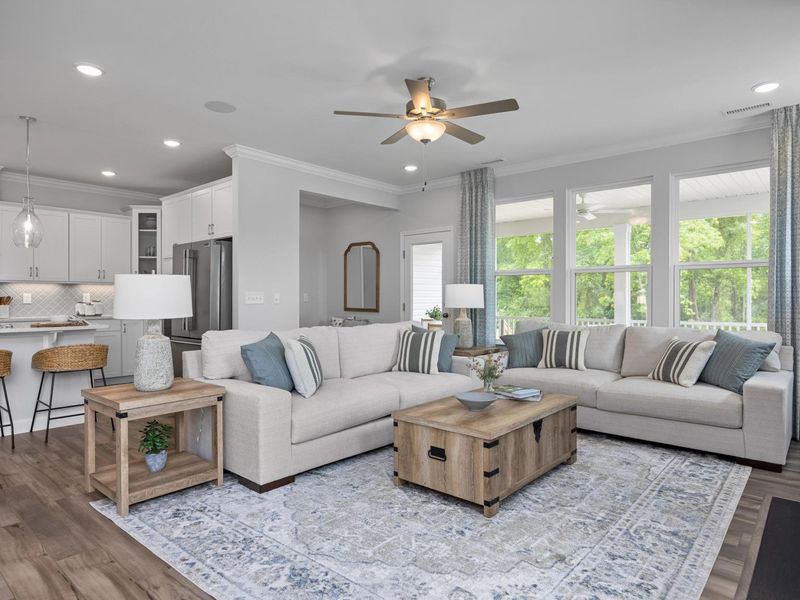 Furnished interior in a model home at Addison West in Holly Springs (Image 38).