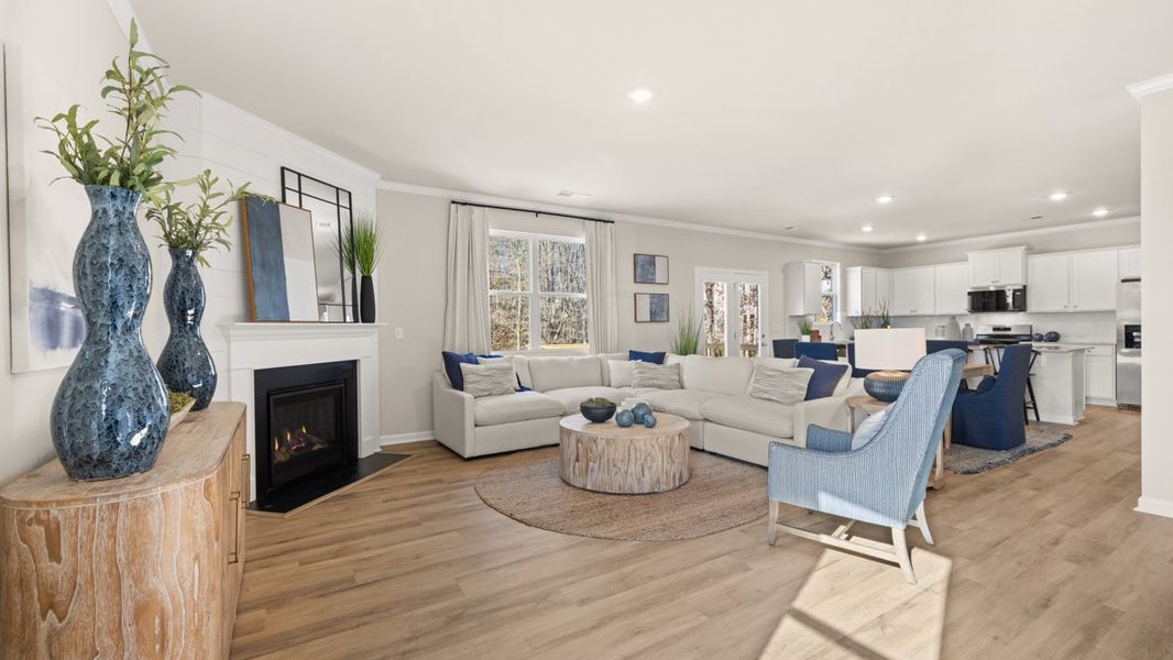 Furnished interior in a model home at Liberty Crossing in Braselton (Image 9).