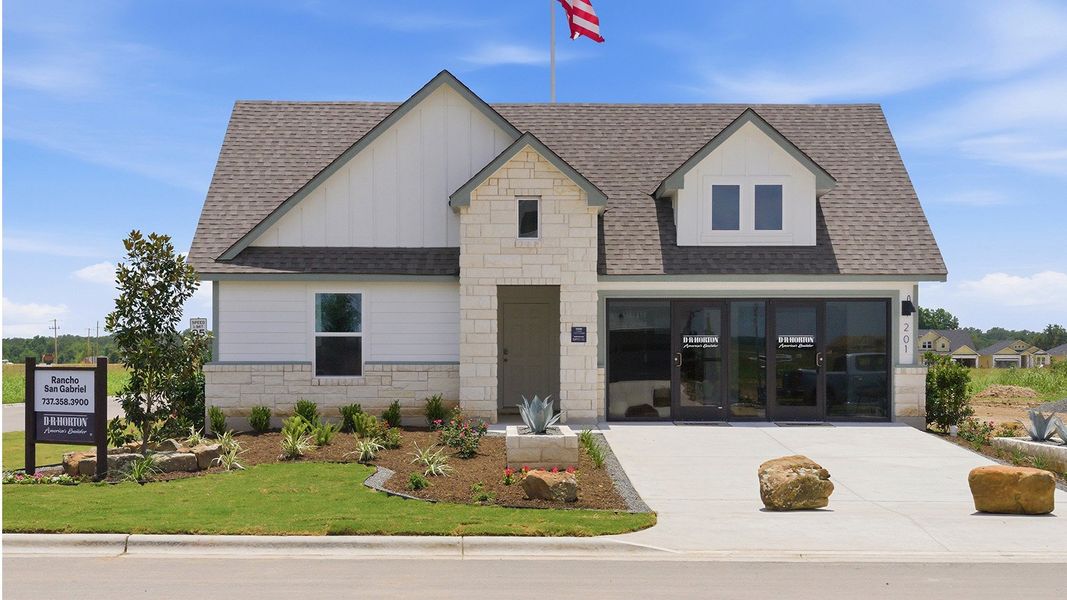 Front exterior of a home in the Rancho San Gabriel community, located in Georgetown, TX (Image 2). Front exterior of a home in the Rancho San Gabriel community, located in Georgetown, TX (Image 2).