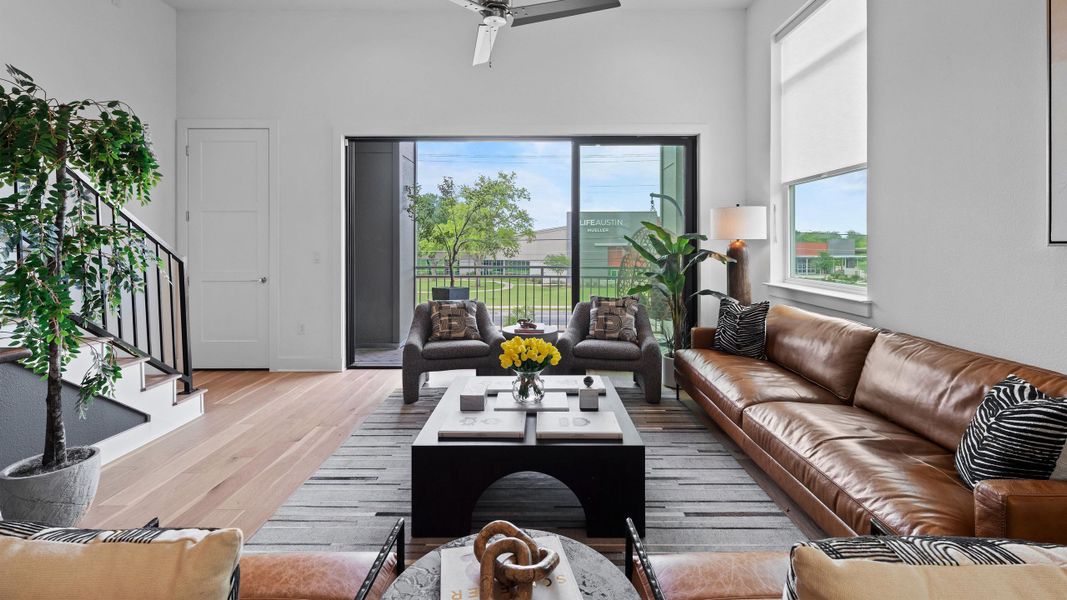 Furnished interior in a model home at MUELLER EIGHT LIVE WORK COLLECTION in Austin (Image 10). Furnished interior in a model home at MUELLER EIGHT LIVE WORK COLLECTION in Austin (Image 10).