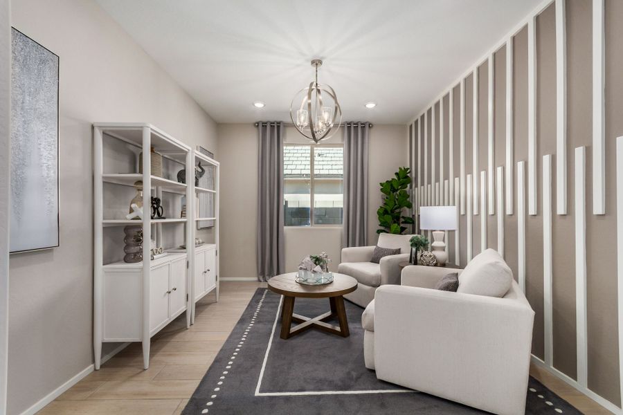 Furnished interior in a model home at Agave Springs at Teravalis in Buckeye (Image 32).