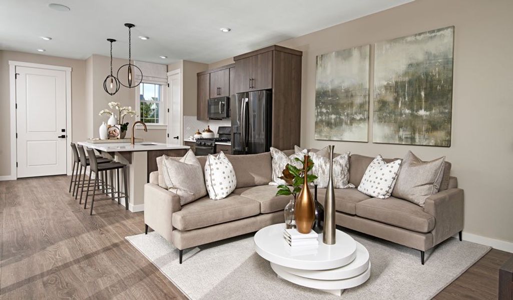 Furnished interior in a model home at Buckley Yard in Aurora (Image 10).