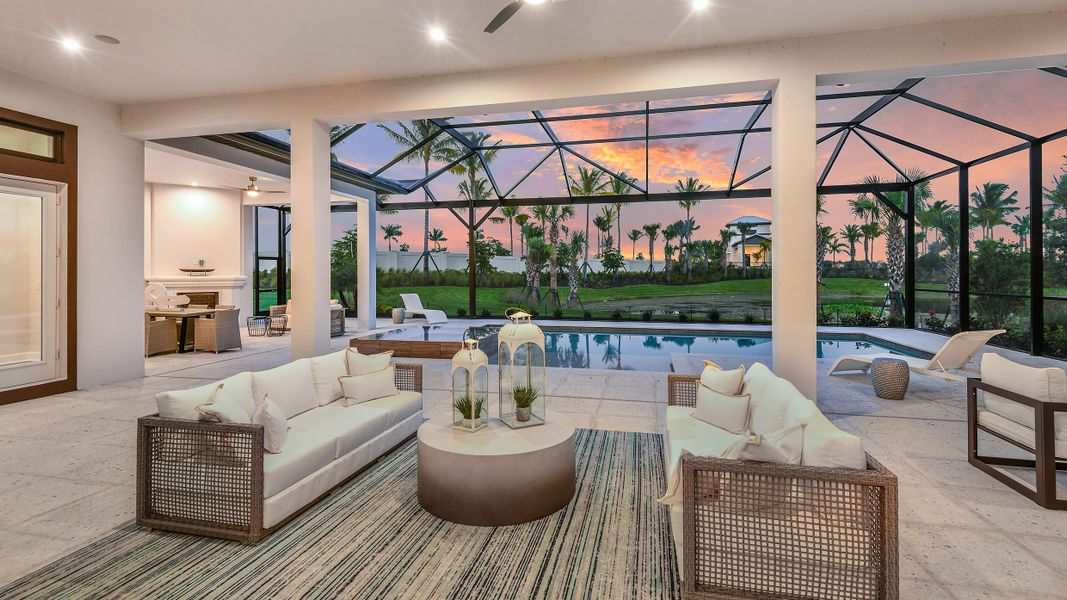 Furnished interior in a model home at Esplanade by the Islands in Naples (Image 22).