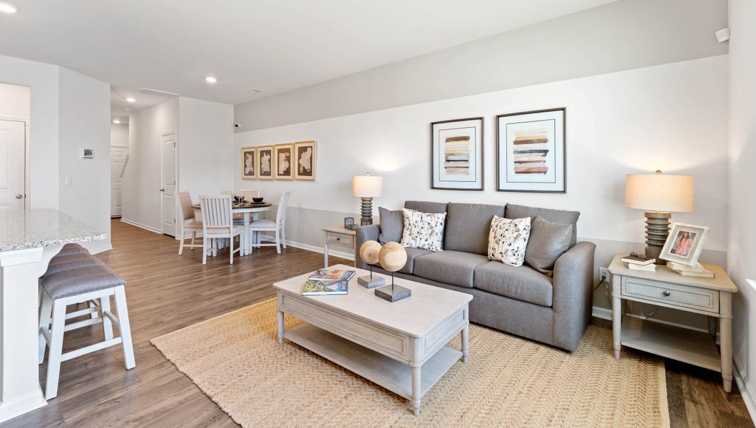 Furnished interior in a model home at Tanglewood Townes in Greenville (Image 14).