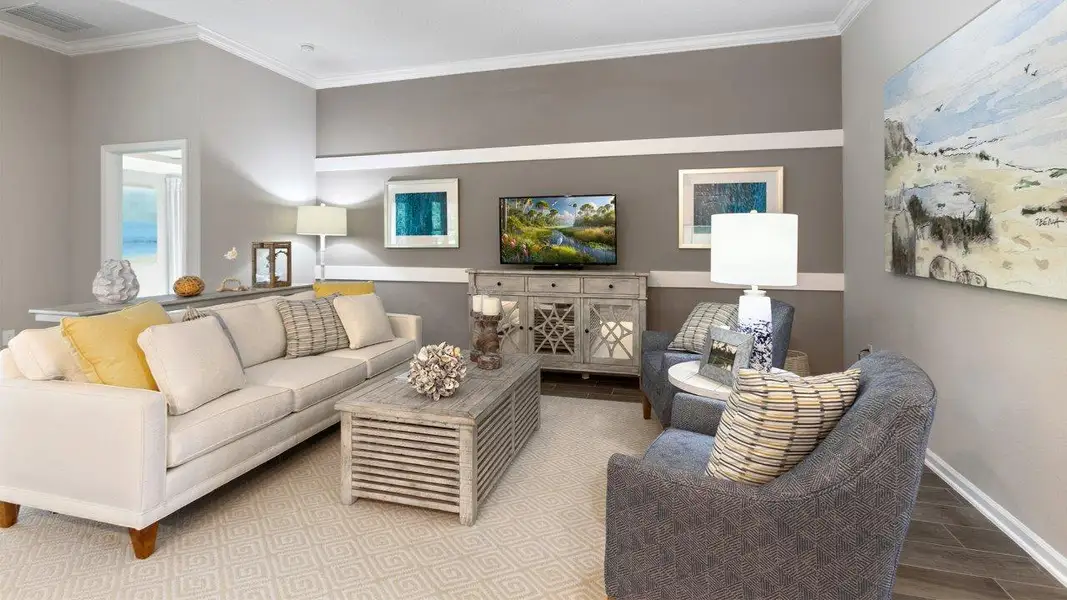 Furnished interior in a model home at American Village in Palm Coast (Image 9). Furnished interior in a model home at American Village in Palm Coast (Image 9).
