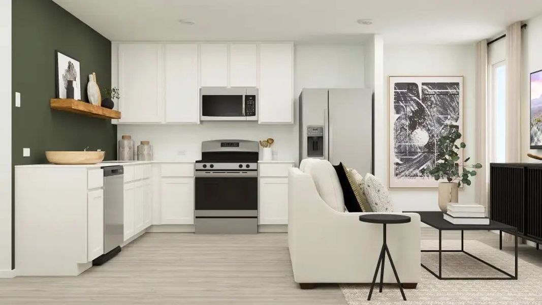 Furnished interior in a model home at Acorn: Broadview in Princeton (Image 13).