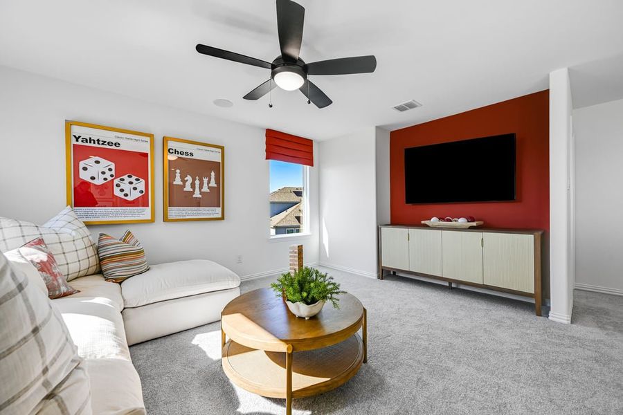 Furnished interior in a model home at River Ridge in Crandall (Image 124).