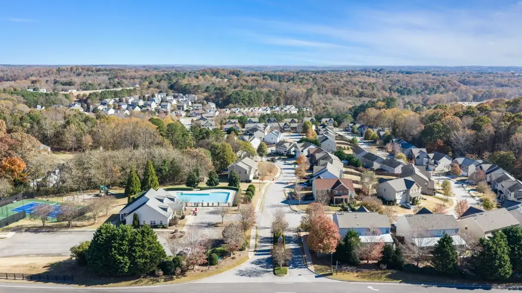 Aerial view of the Liberty Crossing community in Braselton, GA, showing layout and nearby surroundings (Image 1).