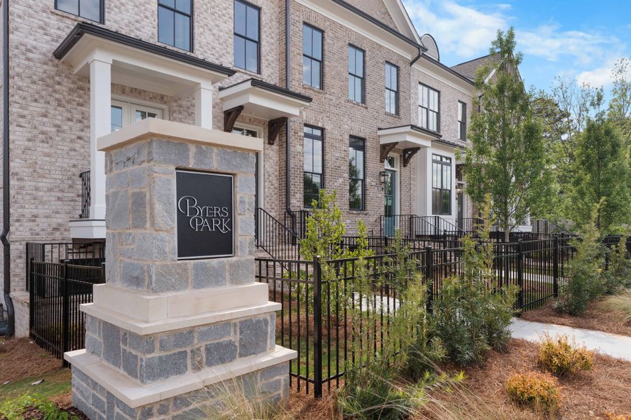 Entrance to the Byers Park community in Alpharetta, GA, featuring signage and landscaping (Image 13).