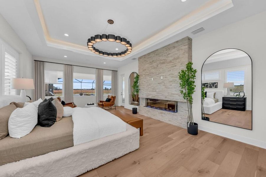 Furnished interior in a model home at Hampton Lakes in Sarasota (Image 154).