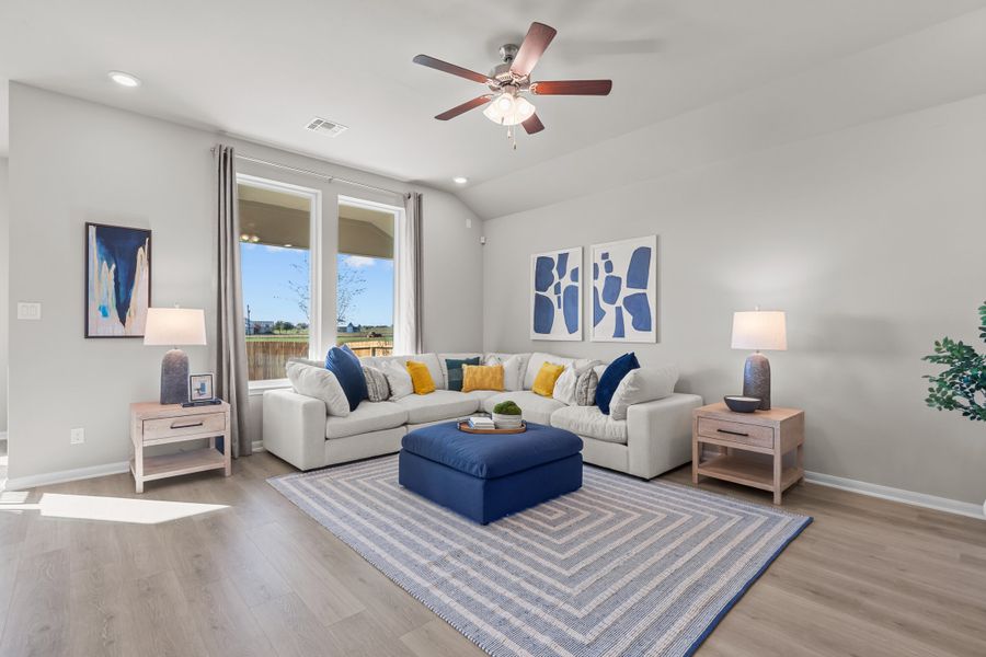 Furnished interior in a model home at Saddle Creek Ranch in Cibolo (Image 9).