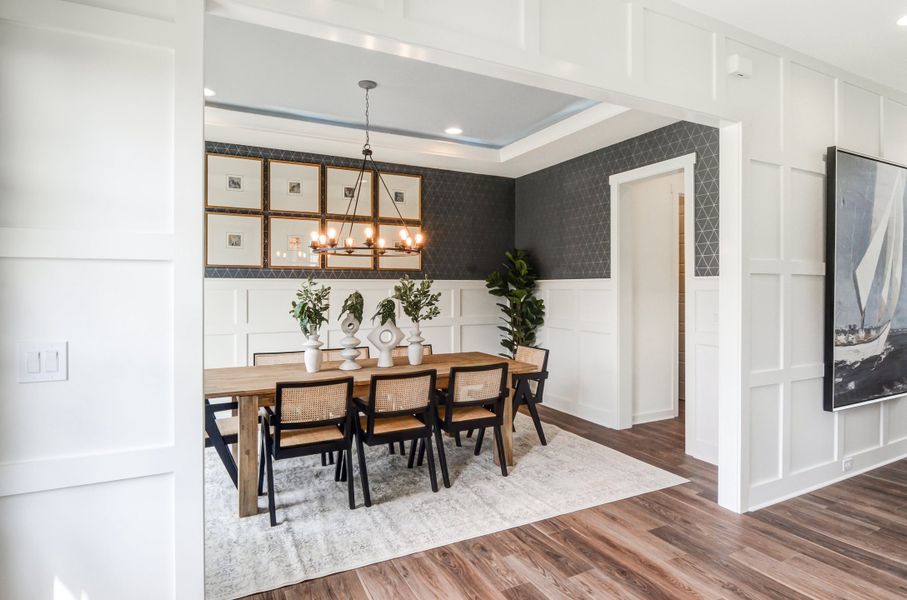 Furnished interior in a model home at Lakestone Cove in Belmont (Image 7).