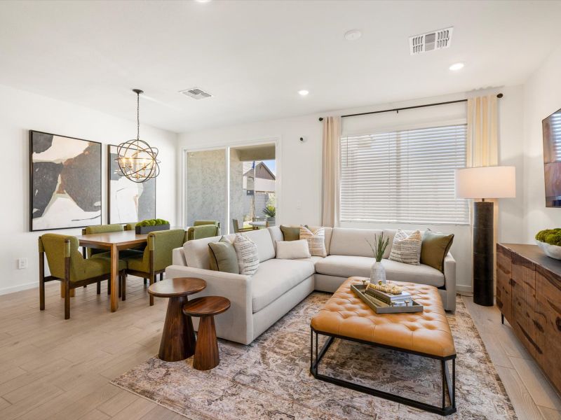 Living are in the Leslie floorplan modeled at Teravalis