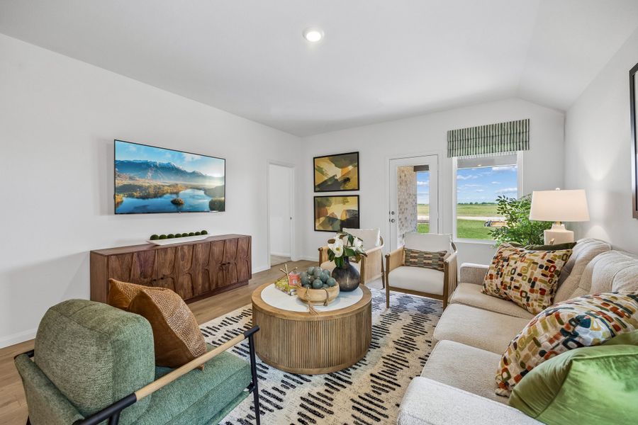 Furnished interior in a model home at Sofi Lakes in Katy (Image 13).