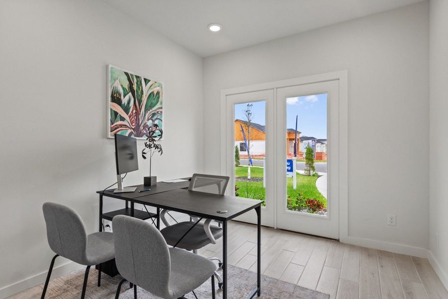 Furnished interior in a model home at Monte Cielo in Weslaco (Image 29).