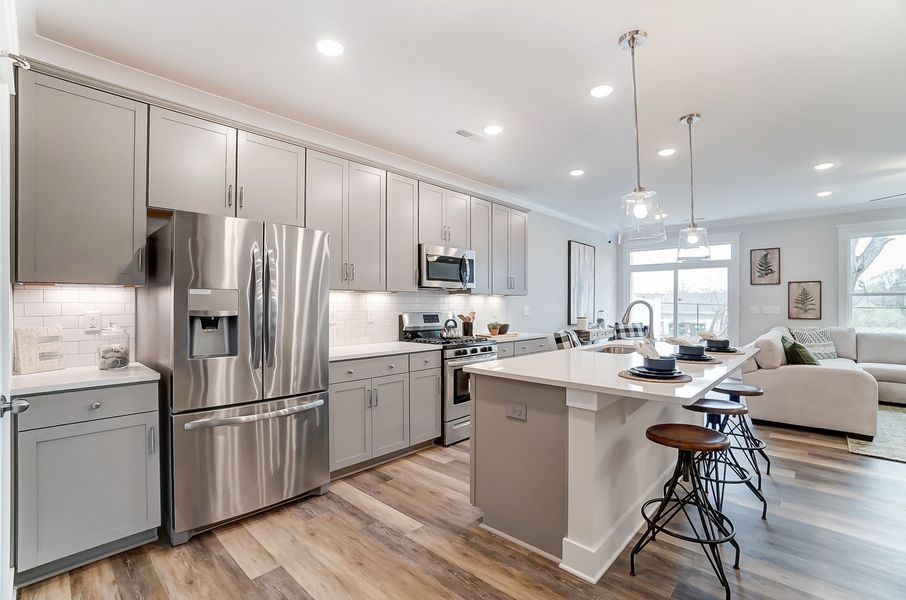 Furnished interior in a model home at Attenborough Townhomes in Piedmont (Image 5).