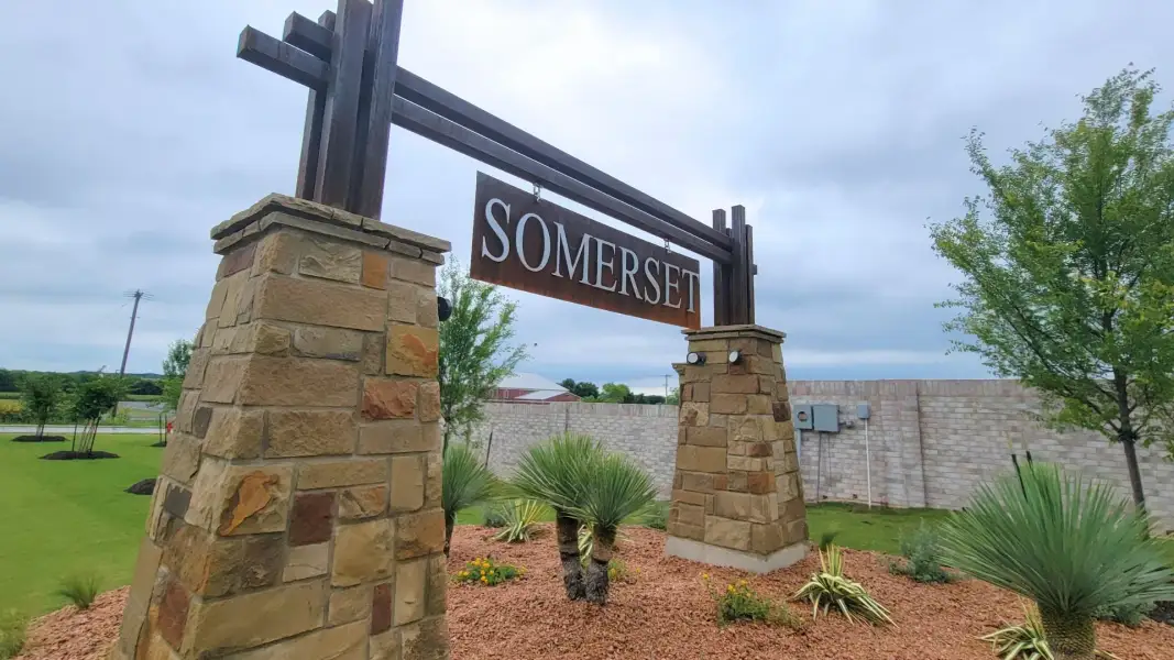 Entrance to the Somerset community in Hillsboro, TX, featuring signage and landscaping (Image 12). Entrance to the Somerset community in Hillsboro, TX, featuring signage and landscaping (Image 12).