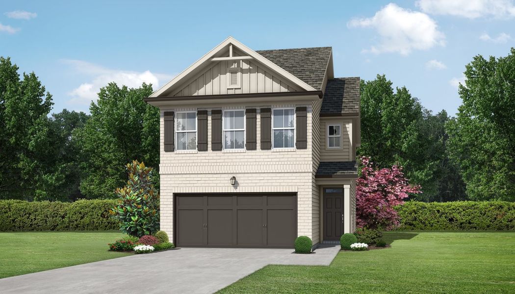 Front exterior of a home in the Thurgood Estates community, located in Snellville, GA (Image 9).