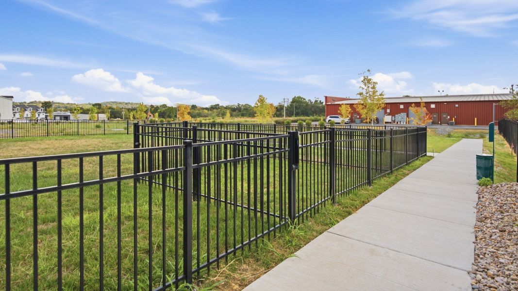 Convenient dog park in community