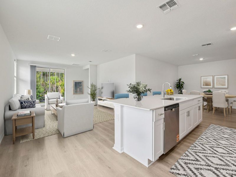 Furnished interior in a model home at Ridgehaven - Villas in Ormond Beach (Image 9).