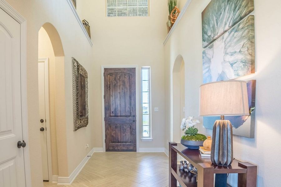 Furnished interior in a model home at Sunfield in Buda (Image 7).