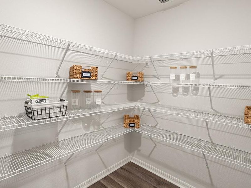 And, you will find convenient features throughout, such as this walk-in pantry - Serendipity home plan