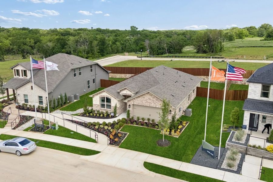 Aerial view of the Belmont community in Aubrey, TX, showing layout and nearby surroundings (Image 14).