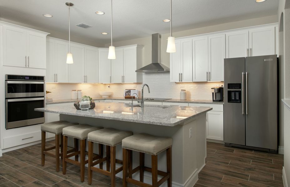 Furnished interior in a model home at The Overlook at Creekside in New Braunfels (Image 15).