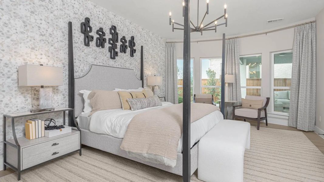 Furnished interior in a model home at Lakes Of Cane Island 60' in Katy (Image 21).