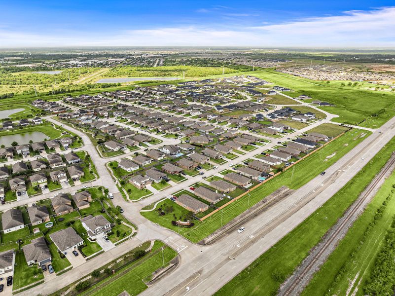 An aerial view of a city. An aerial view of a city.