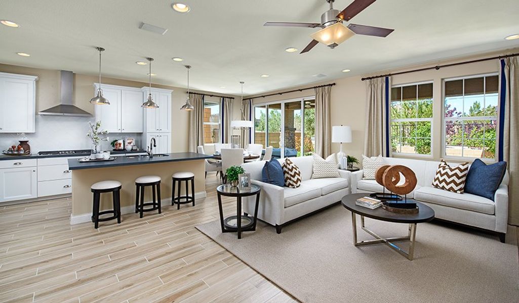 Furnished interior in a model home at Meridian at Star Valley in Tucson (Image 18).