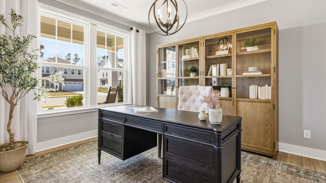 Furnished interior in a model home at Weavers Pointe in Zebulon (Image 6).