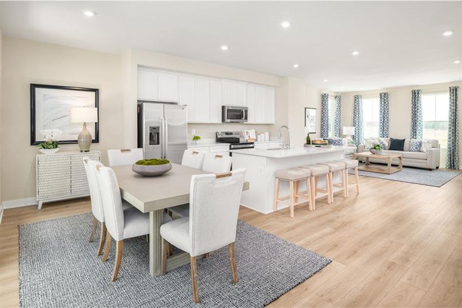 Airy, open‑concept living designed for everyday life and easy gatherings.