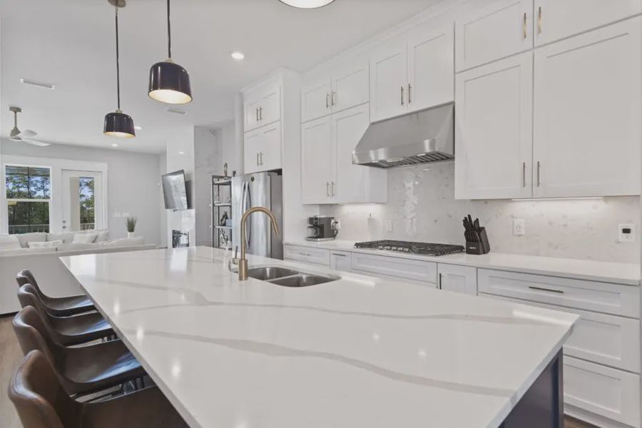 Furnished interior in a model home at Twin Palms in Inlet Beach (Image 22).