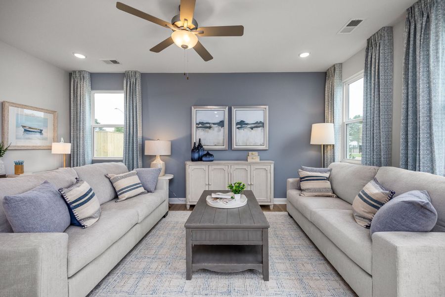 Furnished interior in a model home at Gregory Village Townhomes in Lillington (Image 25).
