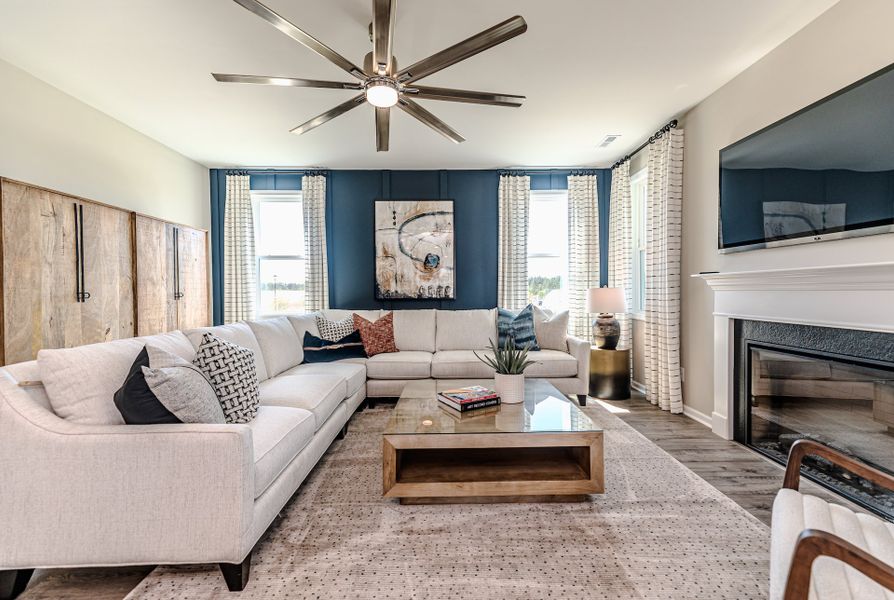 Furnished interior in a model home at The View in Durham (Image 27).