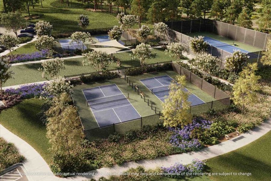 Play all day with state-of-the-art amenities like pickleball, bocce, trails, open greenspace & more Play all day with state-of-the-art amenities like pickleball, bocce, trails, open greenspace & more