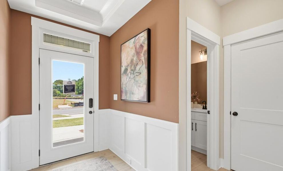 Furnished interior in a model home at Blythe Mill Townhomes in Waxhaw (Image 6). Furnished interior in a model home at Blythe Mill Townhomes in Waxhaw (Image 6).
