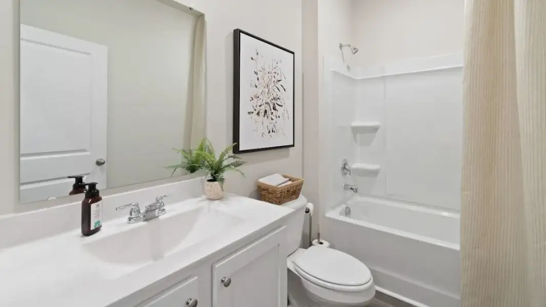 Furnished interior in a model home at Audra Oaks in Denton (Image 23).