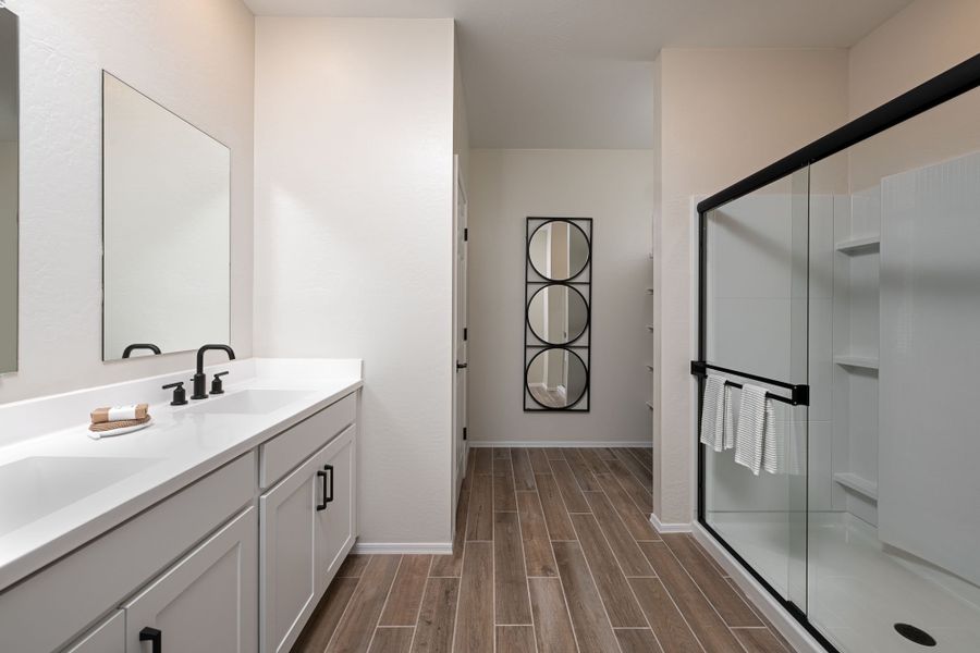 Furnished interior in a model home at Claro at Amarillo Creek in Maricopa (Image 10).