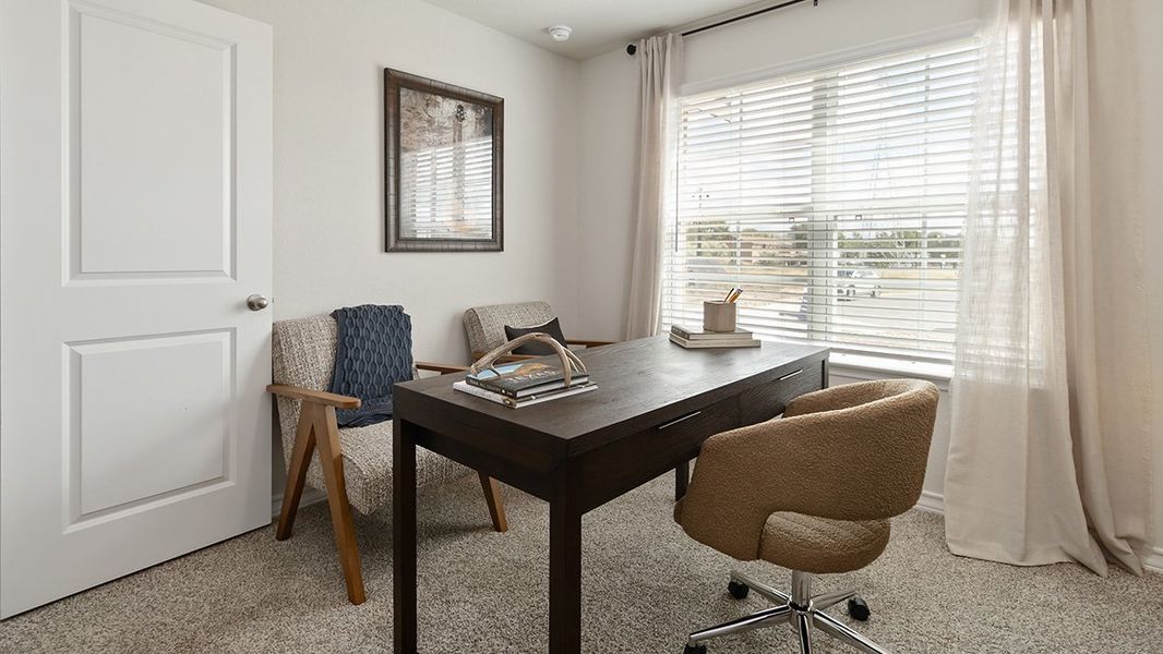 Furnished interior in a model home at High Garden in Comfort (Image 27).