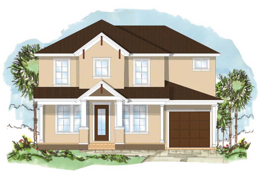 Architectural rendering of home exteriors planned for Clearfield Crossings in Tampa, FL (Image 4).