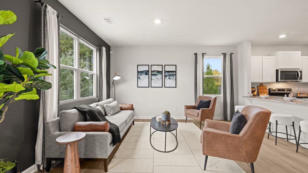 Furnished interior in a model home at Woodbury Park in Atlanta (Image 27).