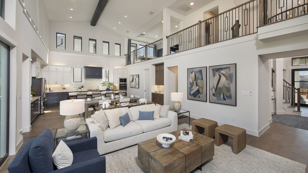 Furnished interior in a model home at Palmera Ridge 60' in Leander (Image 9).