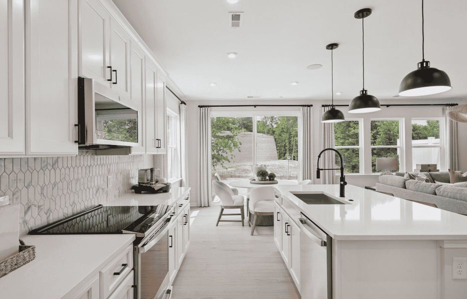 Furnished interior in a model home at Millstone in Cramerton (Image 18).