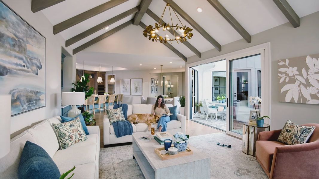 Furnished interior in a model home at The Courtyards at Hodges Farm in Charlotte (Image 19).