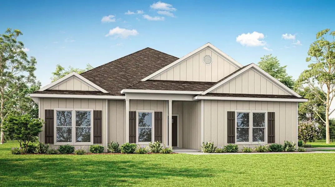 Front exterior of a home in the Pine Dove Estates community, located in Tallahassee, FL (Image 3).