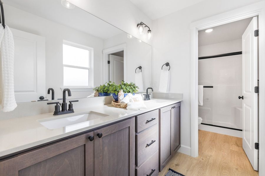 Furnished interior in a model home at Rosengarth Estates in Bend (Image 12).